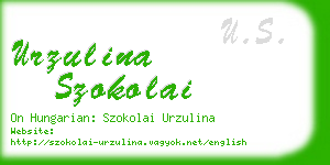 urzulina szokolai business card
